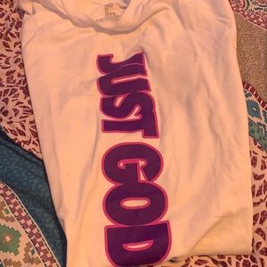 God Is Dope Purple/Pink on White Crewneck